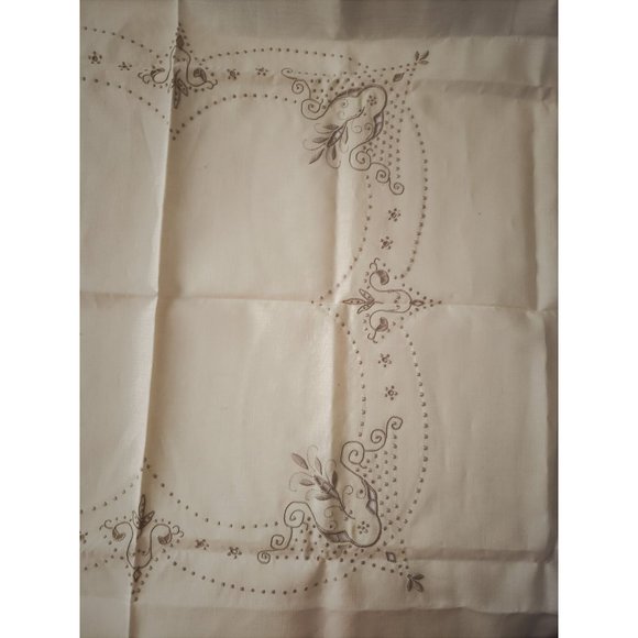 Madeira Embroidered Cut Work Tablecloth 39" x 39" Cream Vintage Linen Unused - Picture 9 of 9
